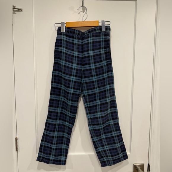 Kid’s Blue and Green Plaid PJ Bottoms - Picture 2 of 8